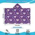 thumbnail image 2 of Purple Fairy Unicorn Pattern Hooded Bath Towel，50"x30" for Ages 3 To 12 Kids, Quick Dry Lightweight Soft Microfiber Hood Beach Towel Cover Up for Kids, 2 of 7