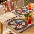 thumbnail image 4 of Independence Day Placemats Set of 1, American Farmhouse Metal Five-Pointed Star Wood Grain Non-Slip Place Mats Washable Table Mats for Kitchen Dining Table Decorations Indoor/Outdoor, 4 of 9