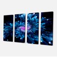 thumbnail image 2 of Blue Fractal Flower with Shiny Particles - Flower Artwork on Canvas, 2 of 3
