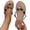 Rose Gold, variant on Slide Sandals Women Soft Sole Non Slip Rhinestone Boho Vintage Comfortable Flip Flops Leather Casual Lightweight Breathable Walking Shoes White 41(US-8.5)