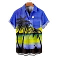 thumbnail image 2 of Camisas Para Hombre XXL Camisa hawaiana de manga corta para hombre, camisa con estampado 3D de solapa de primavera y verano, camiseta de moda (Blue, XXL), 2 of 3