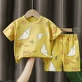 thumbnail image 2 of THDHVS Girls Summer Outfits,Casual Short Sets for Kids,Kid's Summer Cotton Print Short Sleeve Round Neck T-shirt+Shorts Two-piece Set, 2 of 3