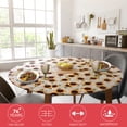thumbnail image 2 of Covers For The Home Deluxe Elastic Edged Flannel Backed Vinyl Fitted Table Cover - Sunflower Pattern - Large Round - Fits Tables up to 45" - 56" (ETSF60), 2 of 8