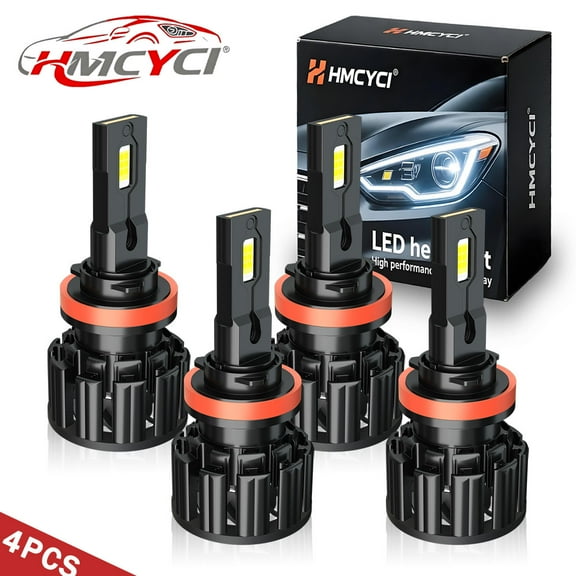 HMCYCI For Nissan Altima 2007-2017 2018 LED Headlight Bulbs H11 High and Low Beam Combo Kit 4PCS