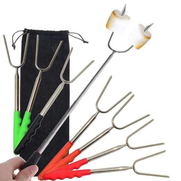 8 Pack Extra Long Telescoping Marshmallow Roasting Sticks with Storage Bag