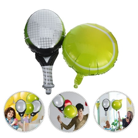 BESTONZON 1 Set Aluminum Foil Tennis Balloon Decor with Assorted Color for Celebrations