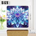 thumbnail image 2 of Coasters for Drinks Bar Beer,Set of 4 ,Square Wooden Housewarming Gift,Beautiful Flower With Large Petals In Blue And Purple Colors, 2 of 6