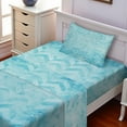 thumbnail image 2 of Ambesonne Turquoise Fitted & Top Sheet Set with Sham, Geomeric Chevron Art, Turquoise, 2 of 5