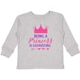 thumbnail image 3 of Inktastic Being A Princess Is Exhausting, Crown, Arrow Girls Long Sleeve Toddler T-Shirt, 3 of 5