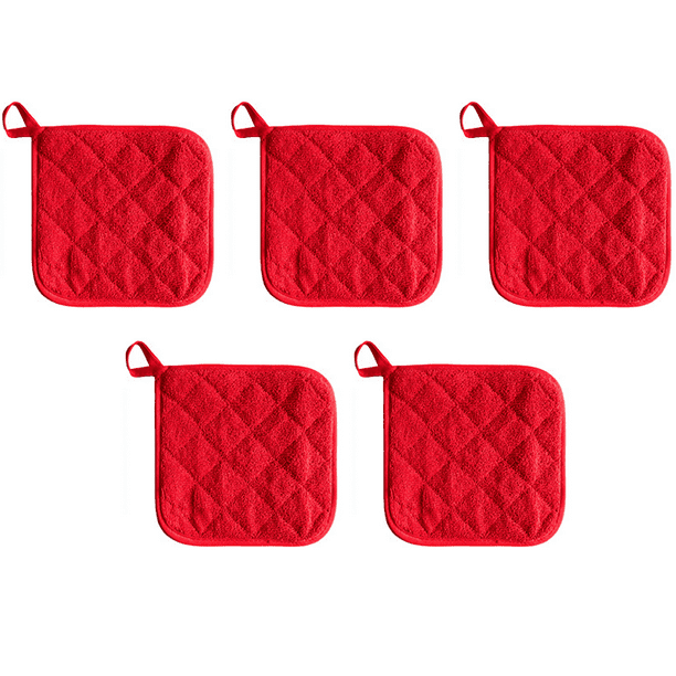 5 uds. Almohadilla aislante, almohadilla para sartén, guantes para microondas, almohadilla para olla, rojo Adepaton CPB-DE-LYY1530-2