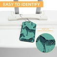 thumbnail image 3 of Square PU Leather 2 Pack Travel Tag - Bag Tag - Suitcase Tag with Privacy Cover and Stainless Steel Ring - Suitable for Travel, Backpack, and Handbag Zebra, 3 of 7