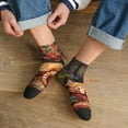 thumbnail image 3 of Naloa Sleeping Cat Flowers Ankle Socks for Women Non Slip Socks No Show Socks Classic Low Cut Casual Socks Casual Socks, 3 of 7