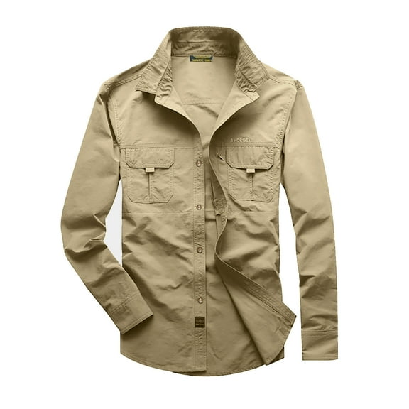 TBWNWG Men's Long Sleeve Fishing Shirt Summer Travel Work Button Down Casual Comfortable Outdoor Performance,Size M