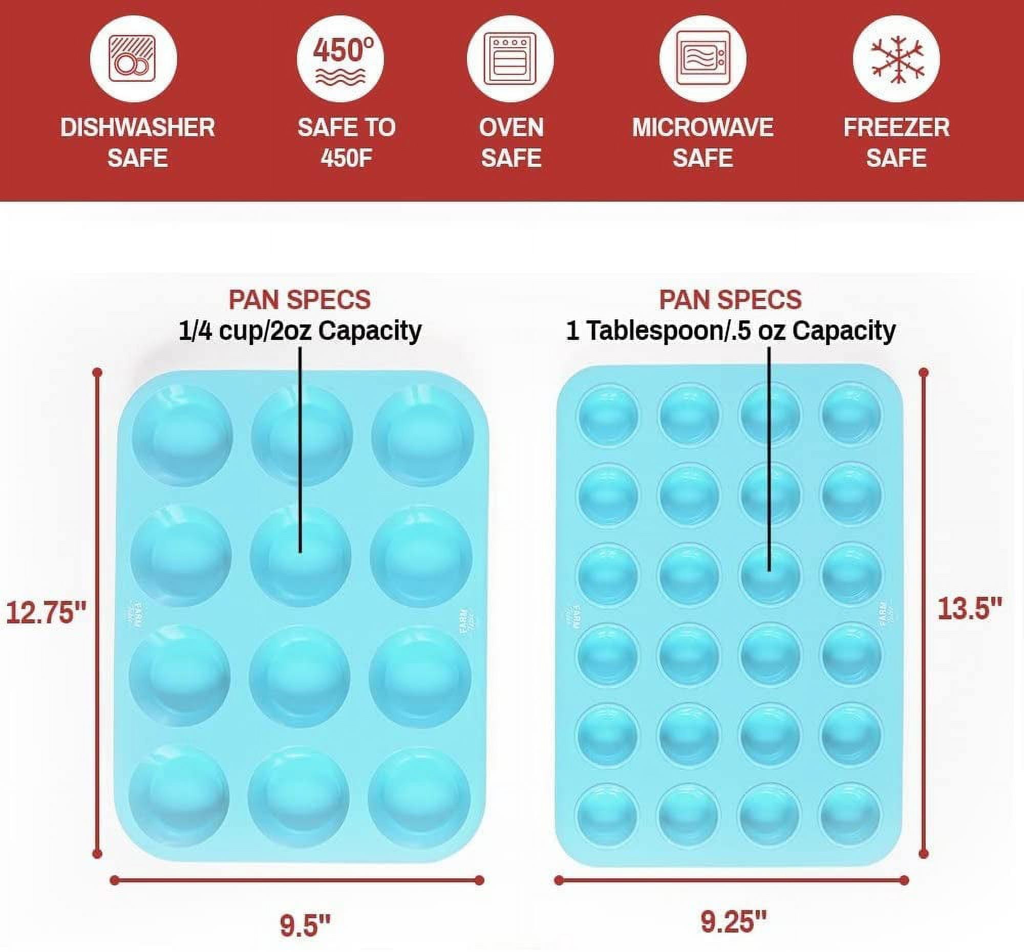SILIVO Silicone Muffin Pans Nonstick 12 Cup(2 Pack) - 2.5 inch Silicone  Cupcake Pan - Silicone Baking Molds for Homemade Muffins, Cupcakes and Egg