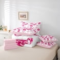 thumbnail image 6 of jejeloiu Chic Pink Cowgirl Boots 7-Piece Bedding Comforter Set Kids,Rustic Farmhouse Horseshoe King Bedding Sets For Girls,Reversible, 6 of 7