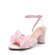 thumbnail image 1 of Sandalias de tacón DREAM PAIRS para mujer en satén rosa con lazo y tacón de 7,5 cm, 1 of 7