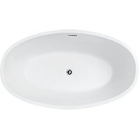 Vanity Art 55'' x 32'' Freestanding Soaking Bathtub