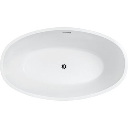 Vanity Art 55'' x 32'' Freestanding Soaking Bathtub