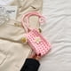 thumbnail image 4 of Bolso Mujer Monedero Hecho A Mano Tejido Diario para Niñas Mujer Rosa, 4 of 8