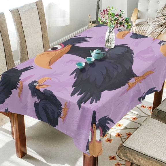 BZSMCE Square Tablecloth Adorable Vulture Pattern Pattern Tableclothes