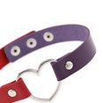 thumbnail image 4 of Collier Coloré Style Japonais Halloween Femmes Accessoire Cuir Chokers Chaîne Cou Porter Réglable Étincelante Coeur Choker Rouge + Violet, 4 of 8