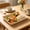 Beige, variant on PiGOGI 15 x 10.4 Inch Food Grade Plastic Serving Tray Reusable for Party Picnic BBQ Home Kitchen