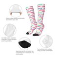 thumbnail image 3 of Naloa gray stripes and hearts Knee Socks, High Socks Long Stretchy Sock Women Knee High Stocking, Long Socks for Women, 3 of 6