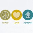thumbnail image 2 of CafePress - Peace Love Robots Infant Bodysuit - Baby Light Bodysuit, Size Newborn - 24 Months, 2 of 4