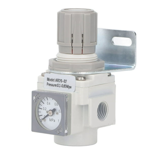 Válvula De Presión De Aire G1/4, Regulador De Presión De Aire 14.5-123.3PSI Estructura Metálica Sin Fugas Con Manómetro Para Dispositivos Industriales