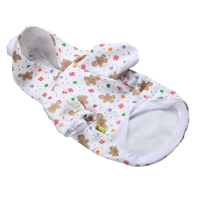 Christmas Dog Hoodie, Soft Easy To Wear Gingerbread Man Print Dog Warm Jacket For Outdoor For Small Large Pets S,M,L