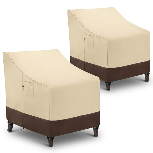 Funda para Silla de Patio Arcedo Impermeable 2 Unidades Beige y Marrón