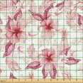 thumbnail image 2 of Ambesonne Tropical Fabric by the Yard Upholstery, Hibiscuses Scenery Print, 5 Yards, Pastel Pink and Pale Fuchsia, 2 of 5