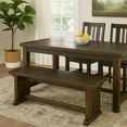 thumbnail image 6 of Camie Side Dining Bench- Plank Seat- Dark Brown Mahogany Wood 48 Inch, 6 of 6