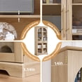 thumbnail image 6 of Joaxswe Glass Door Storage Accent Cabinet, Mid Century Modern Wood Display Bookcase for Kitchen, Living Room, Natural Oak, 6 of 10