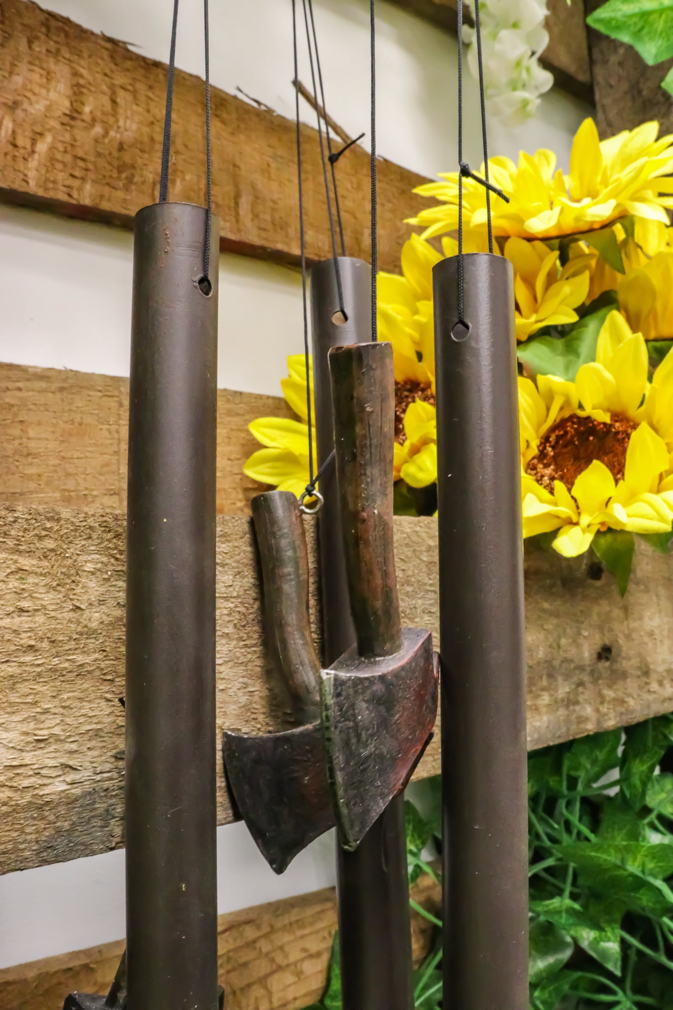 Maltese Cross Crest With Crossed Fire Fighter Axe Fireman Wind Chime Decor