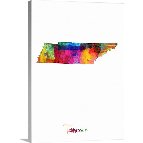 Great BIG Canvas | Michael Tompsett Premium Thick-Wrap Canvas entitled Tennessee Map