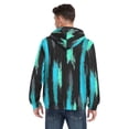 thumbnail image 2 of Black Green Graffiti Men’s Hoodies Sweatshirt with Full Zip Pockets Fleece Jackets, 2 of 8