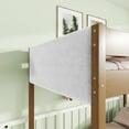 thumbnail image 4 of Twin Over Twin Bunk Bed with Boucle Upholstered Headboard and Footboard, Ladder, Safety Guardrails, Rubber Wooden Bunk Bed, Natural, 4 of 9