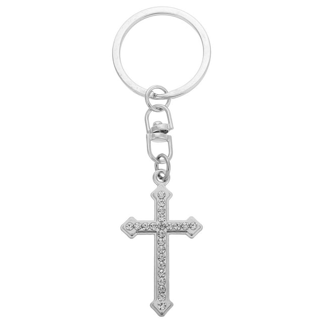 Miangastore Rhinestone Cross Keychain Creative Pendant Key Chain Cute Funny Keyring Religious Blessing Keychain For Handbags Backpacks Party Favor