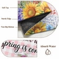 thumbnail image 2 of Spring Groundhog Kitchen Runner Rug 2x6 Washable Runners for Hallway Non Slip Watercolor Sunflower Botanical Pink Plaid Large Area Rug Indoor Floor Carpet for Bathroom Laundry Entryway Bedroom, 2 of 8