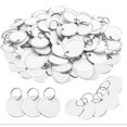 thumbnail image 1 of 150 piezas de llaveros de metal, etiquetas de llavero redondas en blanco con anillos divididos de metal para llavero, mochila, equipaje, mascota (blanco) JAMW Sencillez, 1 of 5