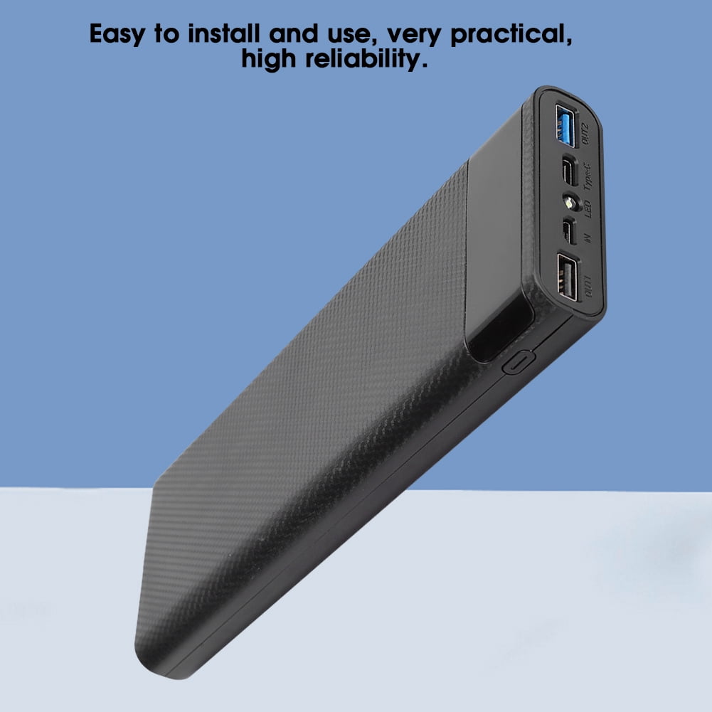Battery Box Shell, DIY Power Bank Accessory Power Bank Shell Power Source 10x18650 Battery Box DIY Power Bank Shell, for DIY Mobile Power black