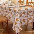 thumbnail image 4 of Romanstile Fall Tablecloth Rectangle, Thanksgiving Maple Leaf Orange Table Cloth, Waterproof Satin Resistance Table Cover for Dining, Kitchen, Party Decorations (60 x 84 inch), 4 of 8