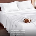 thumbnail image 6 of U by Bedsure Stay Put King Sheet Sets, 4 Piece 18" Deep Pockets Non-Slip Polyester Microfiber Bed Sheets, White, 6 of 11