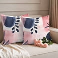 thumbnail image 2 of Pink Abstract Art Outdoor Waterproof Pillow Covers, Modern Geometric Navy Blue Art Decorative Square Throw Pillowcase Sofa Cushion Sham for Patio/Couch/Chair, 18"x18" 2 Pack, 2 of 8