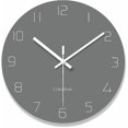 thumbnail image 1 of Kitchen Modern Wall Clock with Numbers, Round Wall Decorative Clock, Silent Non-Ticking Digital Hanging Glass Clock for Living Room/ 12 Inch - Gray [f, 1 of 4