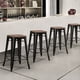 thumbnail image 2 of Set de 4 Taburetes de Bar Costway Metal 64,5 cm Con Asiento de Madera y Reposapiés, 2 of 4