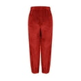 thumbnail image 6 of Solid Color Homewear Pants for Women Long High Waist Jogger Winter Comfort Fannal Pants Red M, 6 of 7