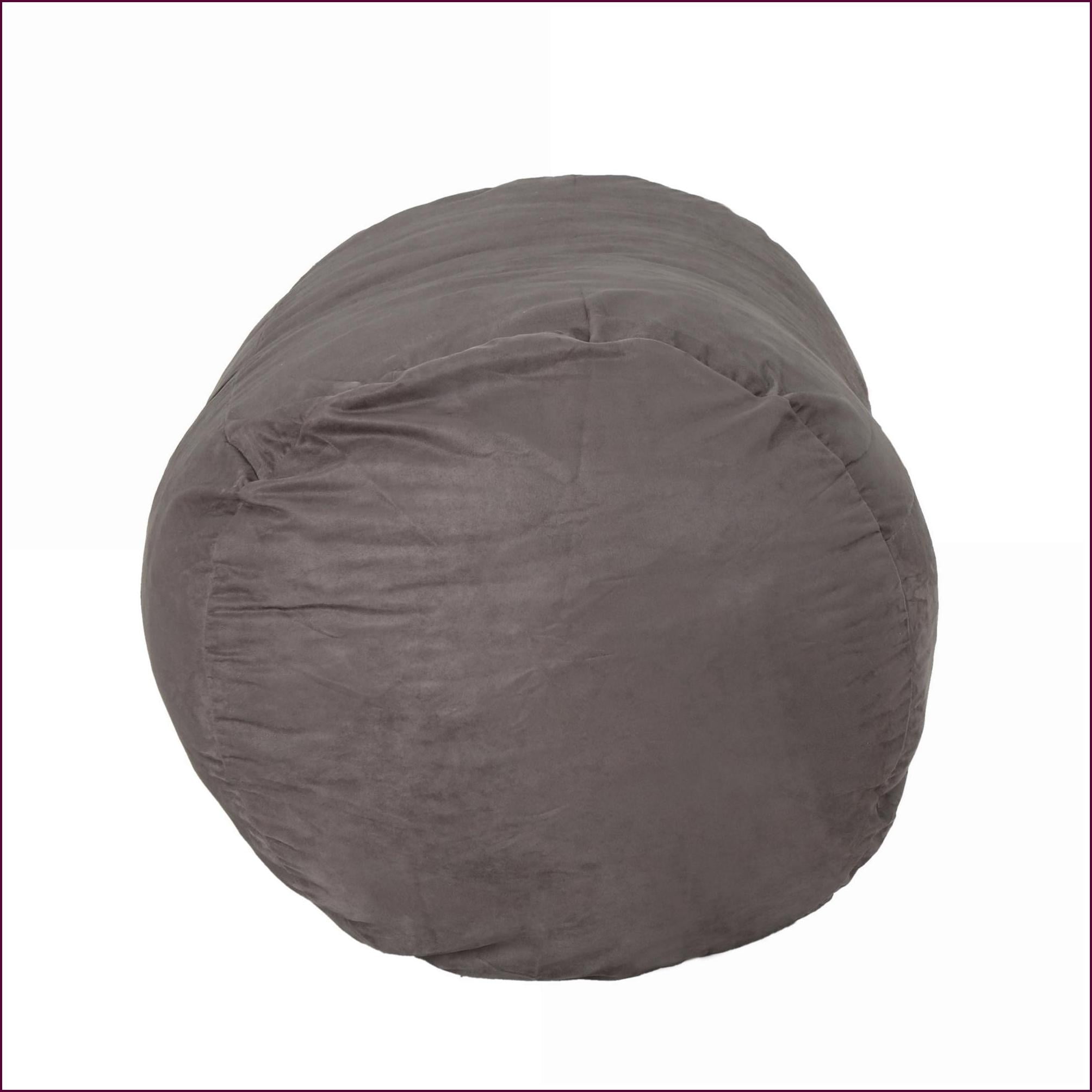 Michael 4-Foot Cylindrical Bean Bag Chair for Adults – Soft Suede, Charcoal | Polyester