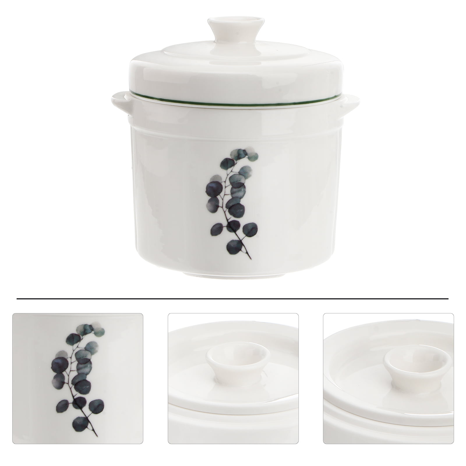 Bowl Ceramic Soup Pot Lid Steam Stew Casserole Cup Bowls Steaming Serving  Bean Porcelain Noodle Pottery Kitchen Large